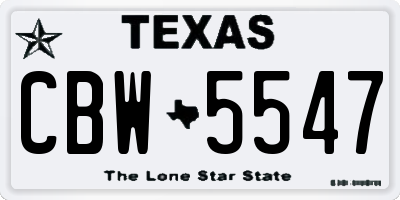 TX license plate CBW5547