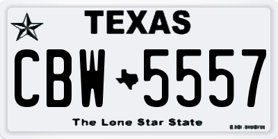 TX license plate CBW5557