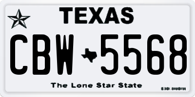 TX license plate CBW5568