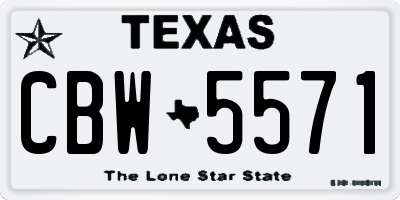 TX license plate CBW5571
