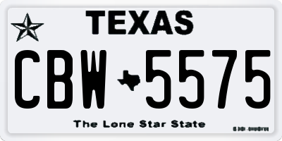 TX license plate CBW5575
