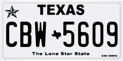 TX license plate CBW5609