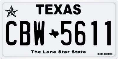 TX license plate CBW5611