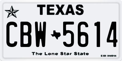 TX license plate CBW5614