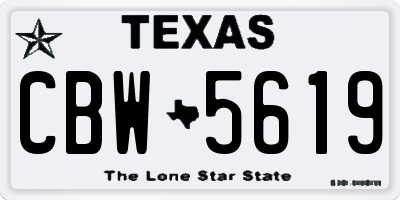 TX license plate CBW5619