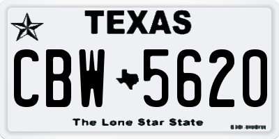TX license plate CBW5620