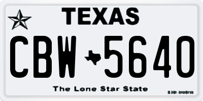 TX license plate CBW5640