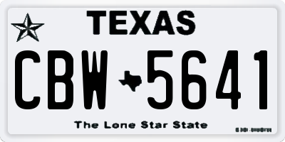 TX license plate CBW5641