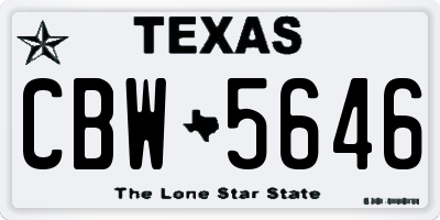 TX license plate CBW5646