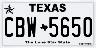 TX license plate CBW5650