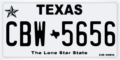 TX license plate CBW5656