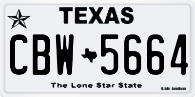 TX license plate CBW5664