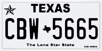 TX license plate CBW5665