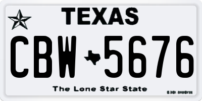 TX license plate CBW5676
