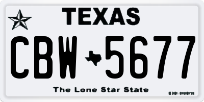TX license plate CBW5677