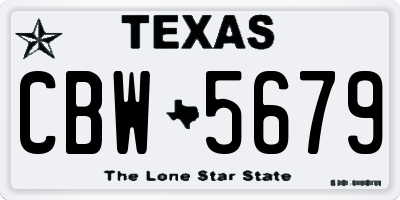 TX license plate CBW5679