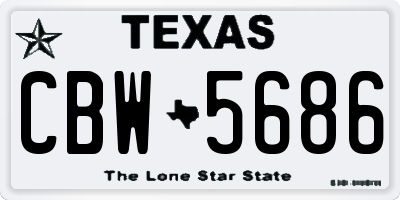 TX license plate CBW5686