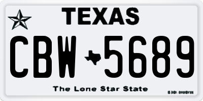 TX license plate CBW5689