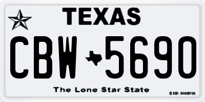 TX license plate CBW5690