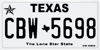 TX license plate CBW5698