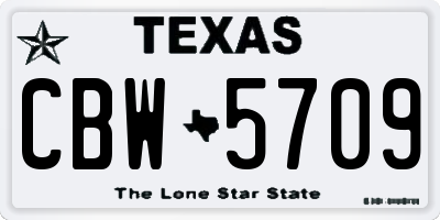 TX license plate CBW5709