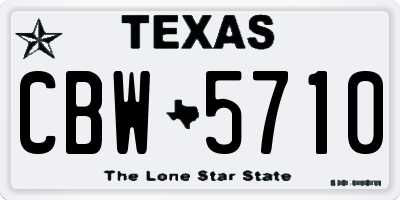 TX license plate CBW5710