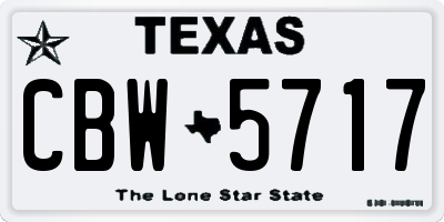 TX license plate CBW5717