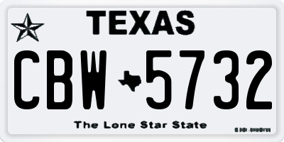 TX license plate CBW5732