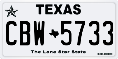 TX license plate CBW5733