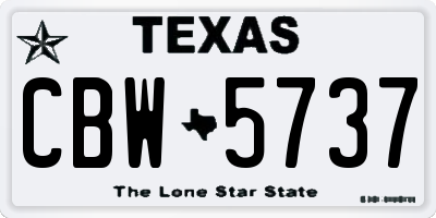 TX license plate CBW5737