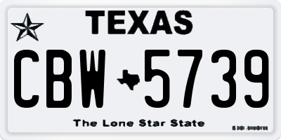 TX license plate CBW5739