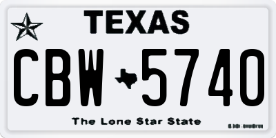TX license plate CBW5740