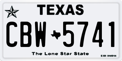TX license plate CBW5741