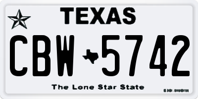 TX license plate CBW5742