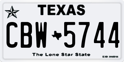 TX license plate CBW5744