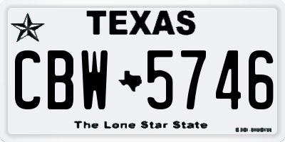 TX license plate CBW5746