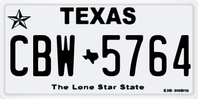 TX license plate CBW5764