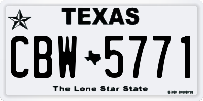 TX license plate CBW5771