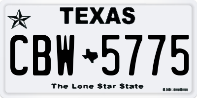 TX license plate CBW5775