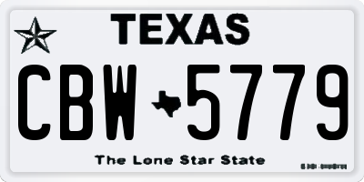 TX license plate CBW5779