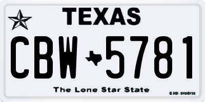 TX license plate CBW5781