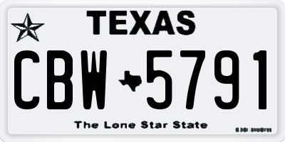 TX license plate CBW5791