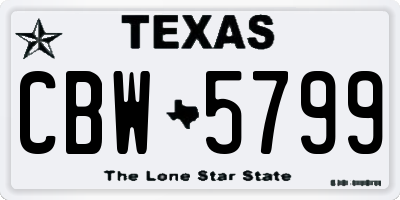 TX license plate CBW5799