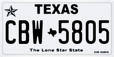 TX license plate CBW5805