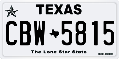 TX license plate CBW5815