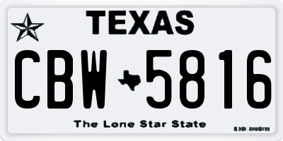 TX license plate CBW5816
