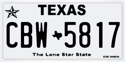 TX license plate CBW5817
