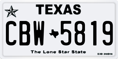 TX license plate CBW5819