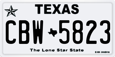 TX license plate CBW5823