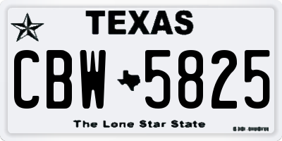 TX license plate CBW5825